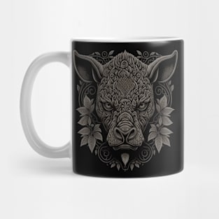 rhinoceros decorated with Javanese ornaments Mug